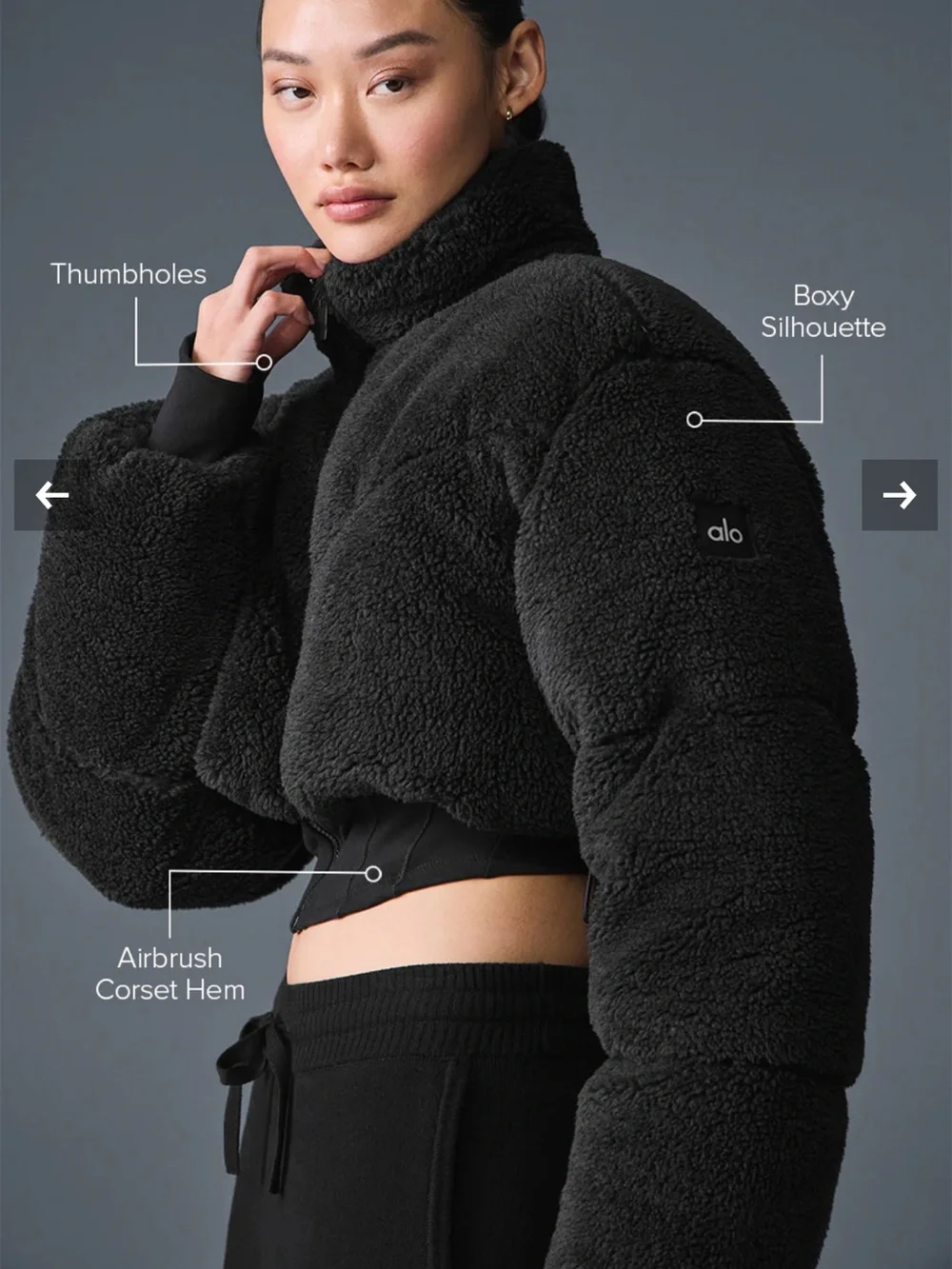 ALO Yoga Sherpa Main Act Corset Puffer